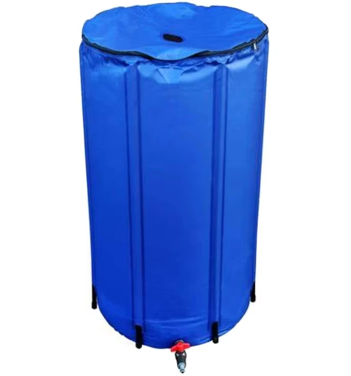 Garden Supplier Custom Collapsible Drinking 100 Gallon Blue Rain Water Barrels RainWater Storage Harvesting Tank For Sale