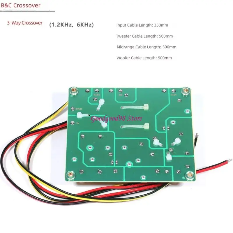 3 Way Loudspeaker Divider Board with Clear Input Wiring Guide, Passive Tweeter Midrange Low Driver Splitter, 170 x 150 mm for