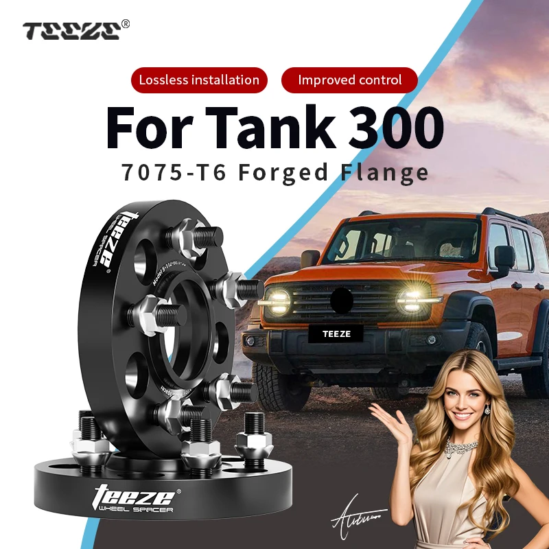

Teeze 2/4pcs 6x139.7 100. 1 M12 x 1.5 Hub Centric Black Forged wheel spacer For Great Wall GWM Tank 300 25/30/35/38/50mm