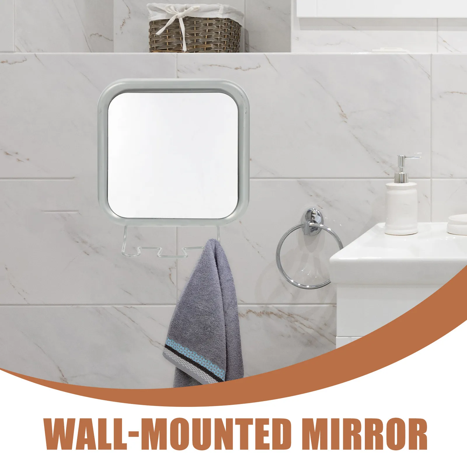 Anti Fog Shower Mirror with 4 Industrial Suction Cups High Definition Vanity Mirror for Bathroom Cloakroom Studio Porch No Drill