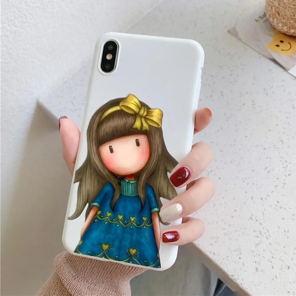 Cute Cartoon Girl Kid Santoro_gorjuss Mousepad for iPhone 14 11 12 13 Mini Pro Xs Max 8 7 6 6S Plus X XR Solid Candy Color Case