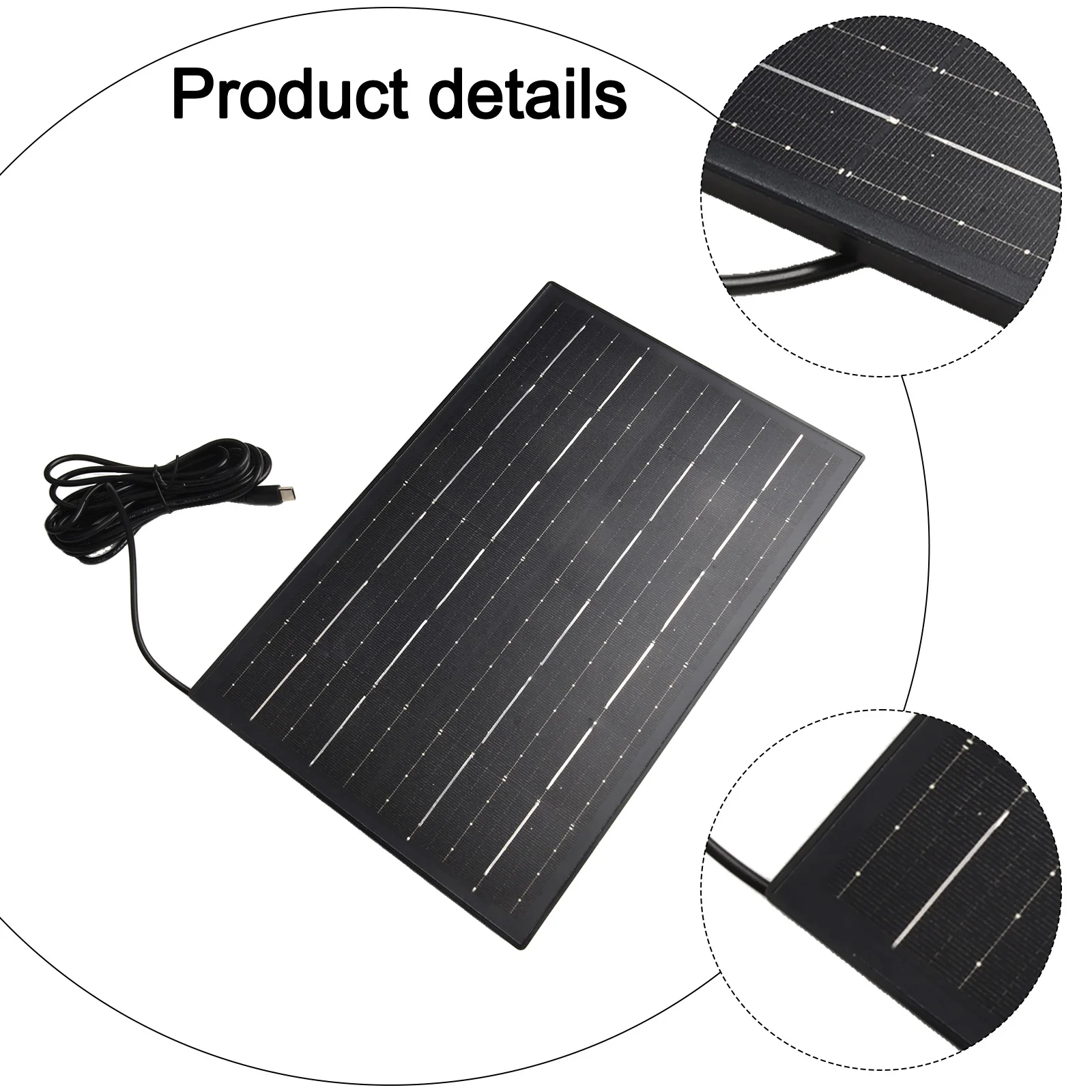 Outdoor MM Solar 284*184*8MM Black Continuous Solar Energy IP Waterproof And Weatherproof Solar Camera Charging Board