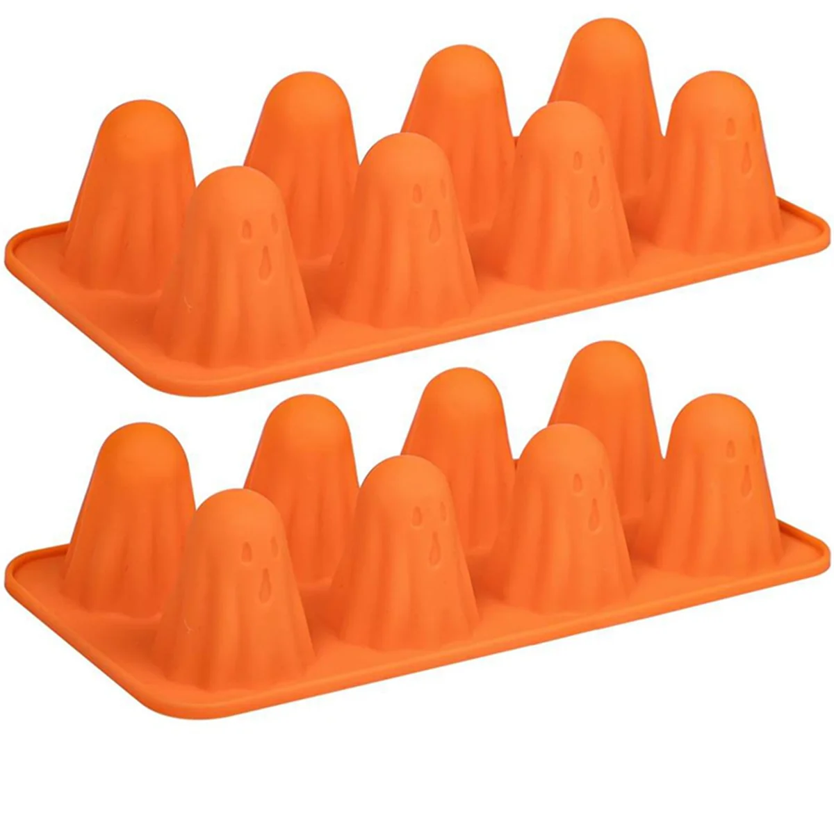 

A72P Ghost Silicone Mold, 2 Packs Ghost Chocolate Candy Molds Halloween Silicone Molds for Jelly, Chocolate, Candy, Crayon