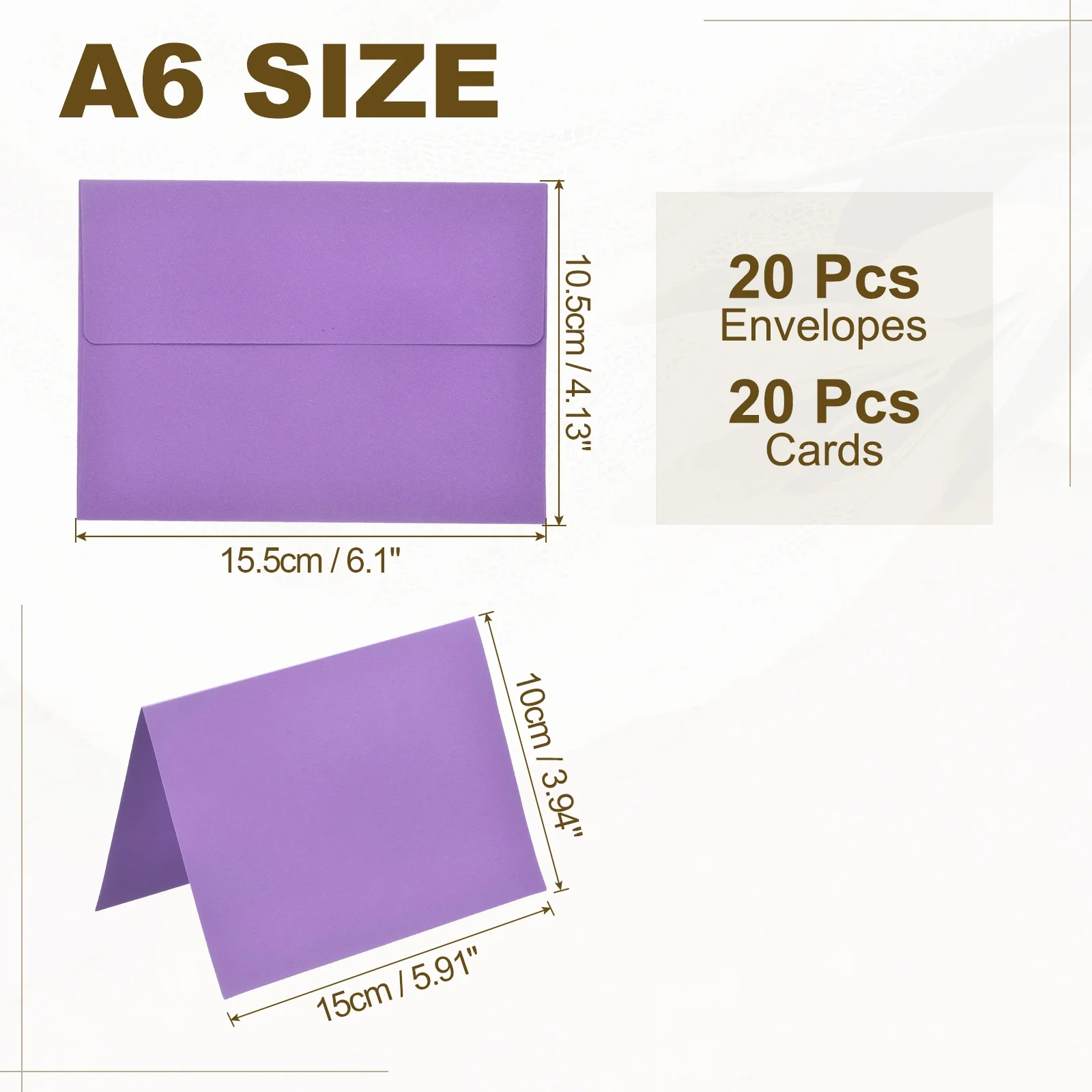 20Pack 4x6 Blank Cards and Envelopes Self Seal A6 Envelopes with Folded Cardstock Small for Wedding Invitations Letter Mailing