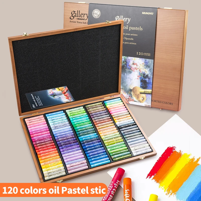 

MUNGYO 72/120Colors Soft Oil Pastels Wooden Box Crayon Artist/Master Grade Graffiti Painting Art Drawing Supplies