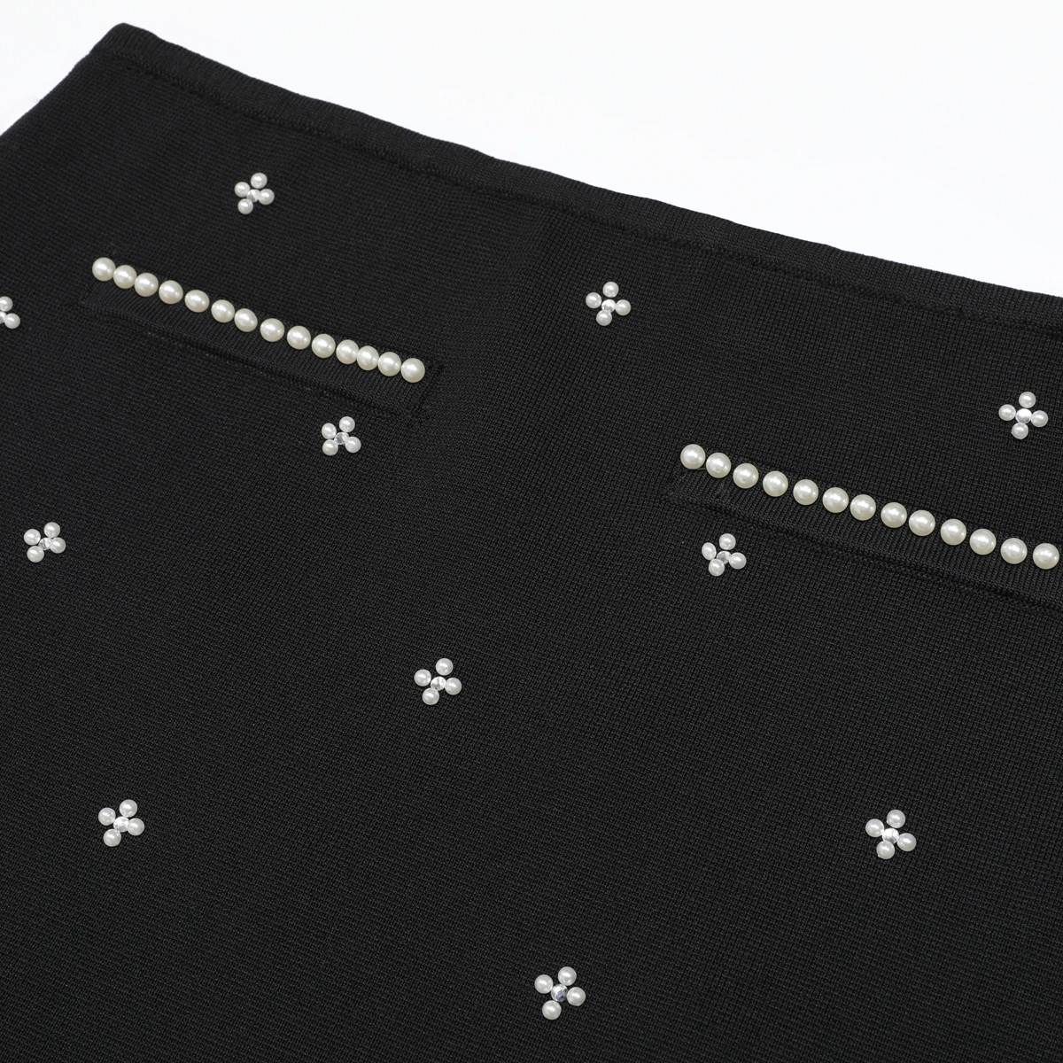 26136 Summer New High Quality Fashionable Versatile Look Thin Pearl Flower Short Half Length Skirt With Hip Wrap Short Skirt