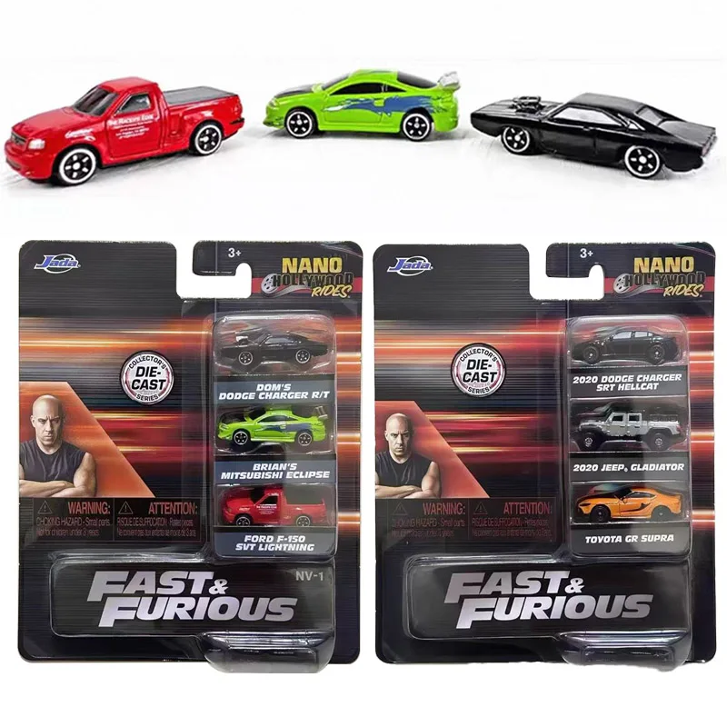 

Jada Fast & Furious Mini Alloy Car 3-pack Miniature Vehicle Car Model Die-Cast Car Collection Ornament Boys Girls Surprise Gifts
