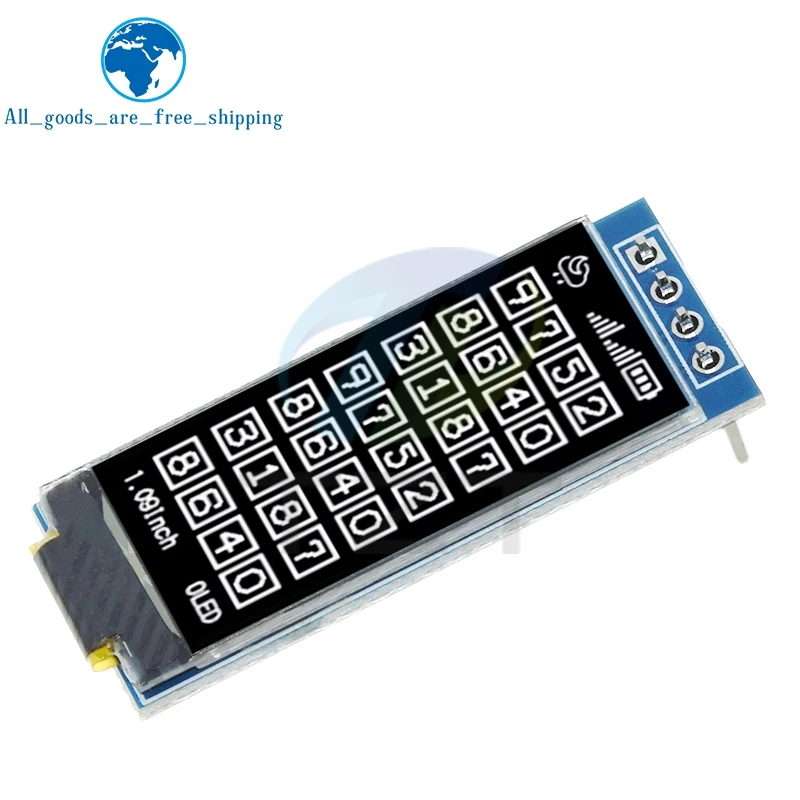 

1,09-дюймовый модуль OLED-дисплея 128x64 белого SSD1312 I2C 4-контактный интерфейс для Arduino Raspberry Pi, широкий обзор малой мощности