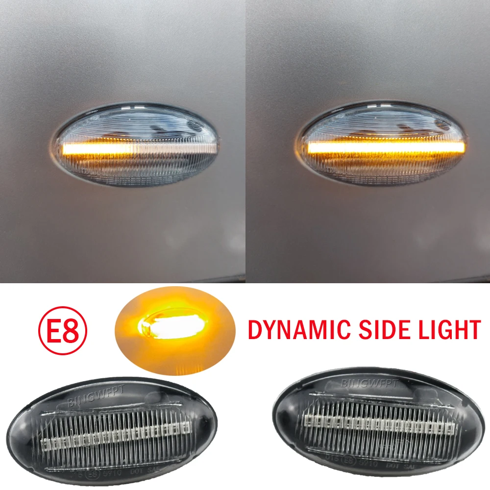 Nowe dynamiczne kierunkowskazy LED do Peugeot 307 206 407 107 607 1007 Citroen C1 C2 C3 C5 C6, boczne światła obrysowe