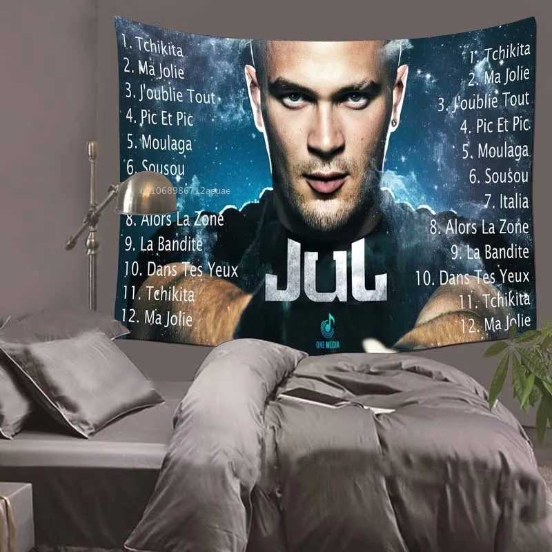 

Jul Tapestry for Music Fans Wall Art Tapestry Poster French Rapper, Singer Living Room Bedroom Decor Printed Hanging Tapestry