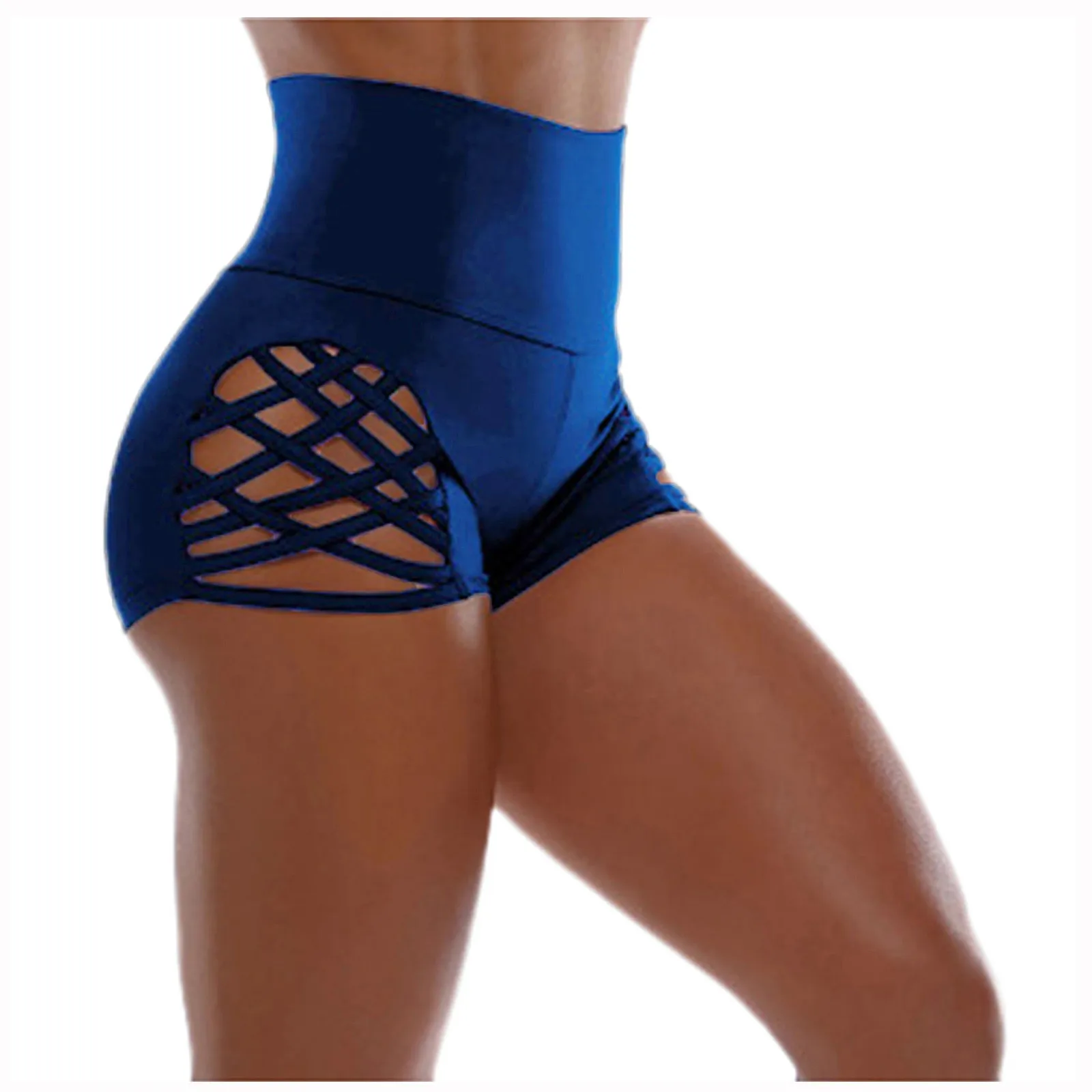 Yoga Shorts High Waist Printed Sport Shorts Side Hollowed Out Sexy Fitness Shorts Elastic Seamless Hip-Lifting Short Pants 2024