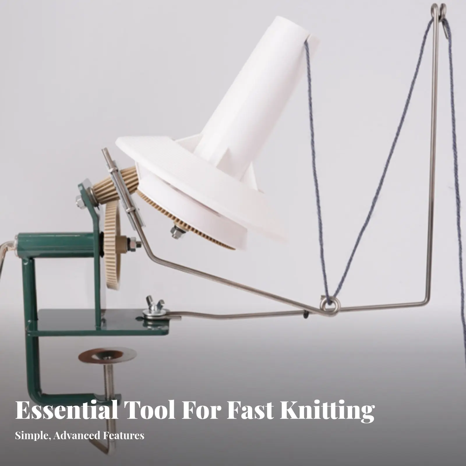 

Hand Crank Yarn Winder Sturdy Construction Manual Yarn Winder Winding Machine Stable Base Crafting Supply Easy Setup