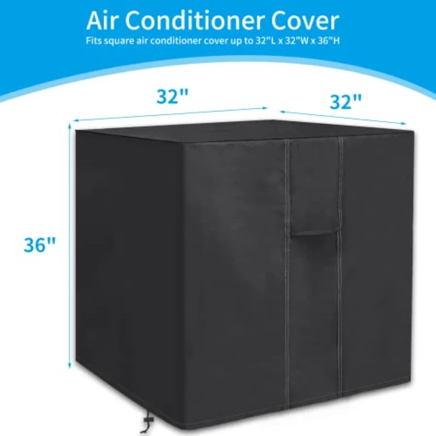 Air Conditioner Covers for Outside Units-Ac Covers for Outside 600D Oxford fabric Water Resistant Fabric Windproof Design -Squa