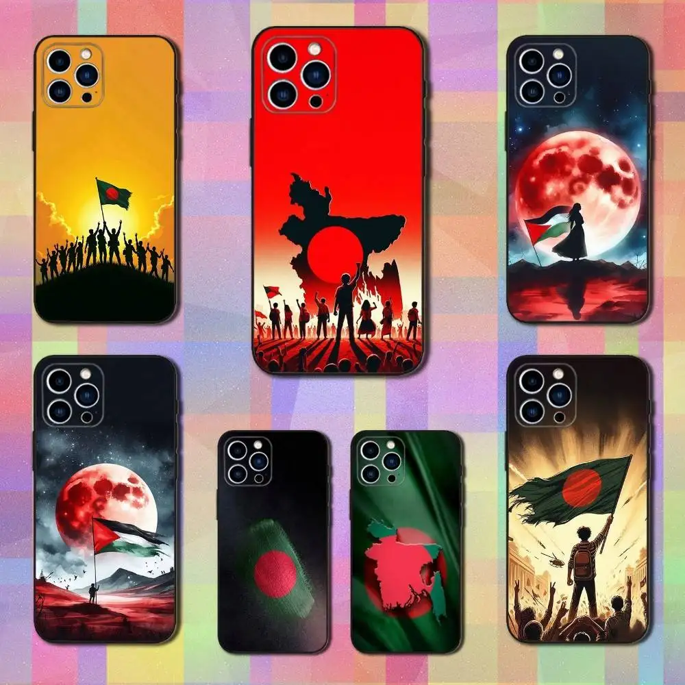 

Hot B-Bangladesh Flag Phone Case For iPhone 16,15,14,13,12,11 Plus,Pro Max,XS,X,XR,SE,Mini,8,7,Soft Silicone Black Cover