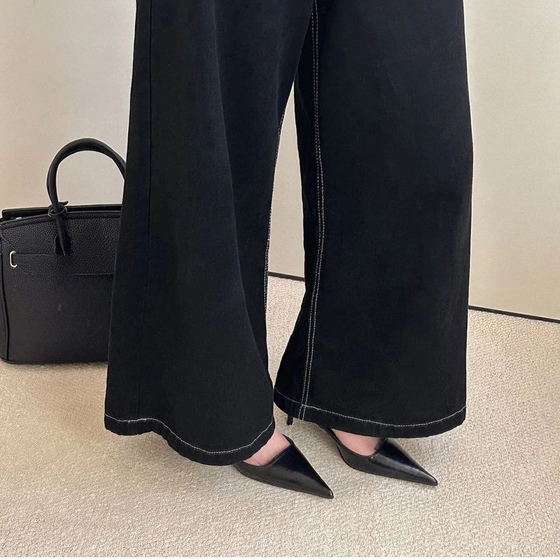 

Classic Women's Shoes with Medium Heels for Spring and Autumn Simple Pure Color Office Commute Shoes