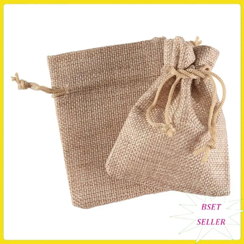 

A010 Маленькие мешковины на шнурке, 3X4 дюйма, подарочные маленькие мешки из мешковины на шнурке, многоразовые для хранения чайных пакетиков-саше