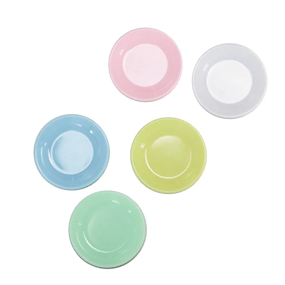

5Pcs Miniatures Plastic Mini Food Plates Kitchen Toy Tableware Simulation Dining Plate Durable Plastic
