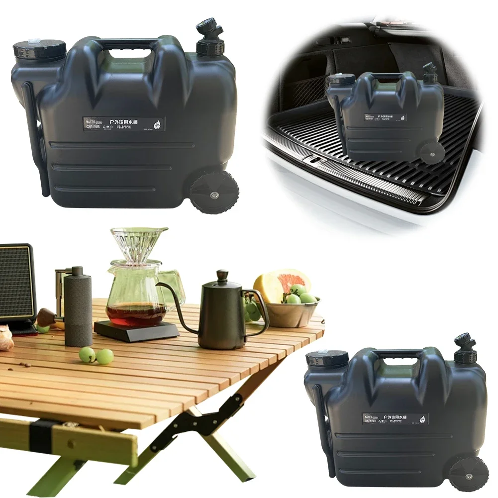 Water Container Wheeled 28L Outdoor Car Water Bucket for Camping Outdoor Dish Washing Drinking Water Portable Storage Box