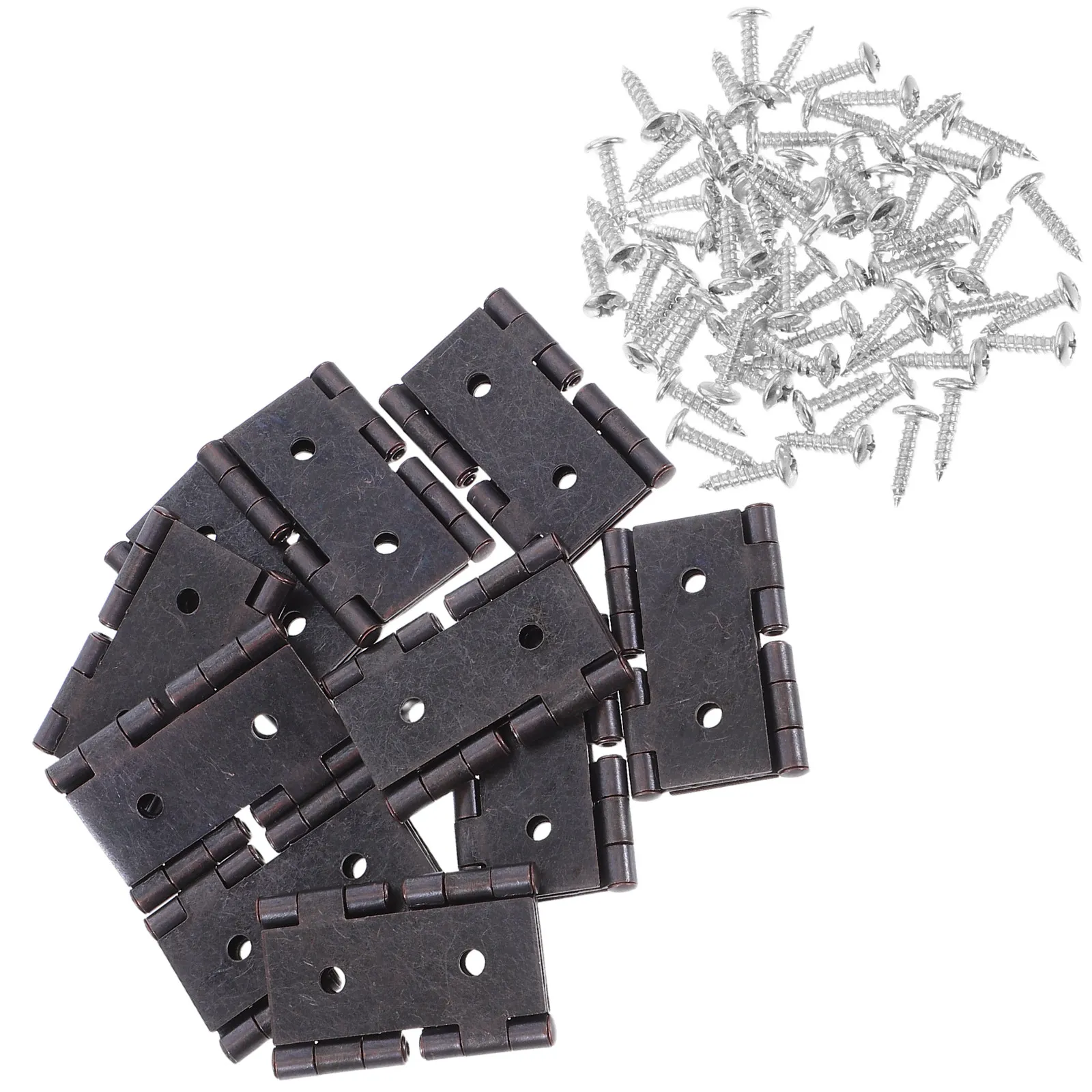 

10Pcs Double Acting Iron Hinges Heavy Duty Folding Door Hinges for Wood Doors Windows Cabinets Closets Door Hinge