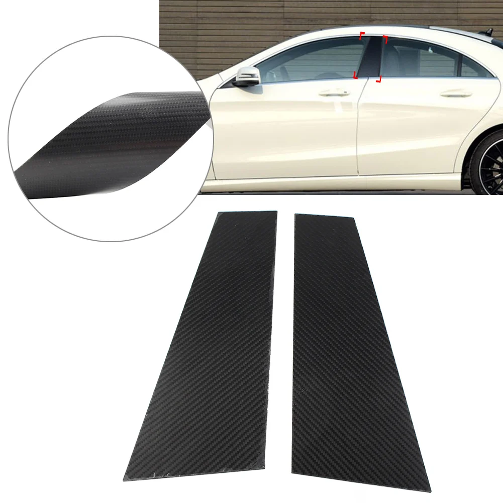 

2Pcs Car Exterior Door Window B Pillar Post Cover Trim Decoration For Mercedes-Benz W117 CLA 200 220 250 260 450 2013-2019