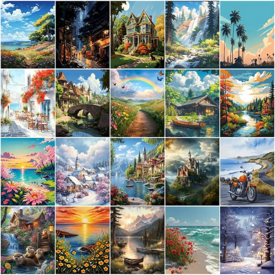 GATYZTORY Painting Paints By Numbers Canvas Art Painting Adult Coloring Crafts Watercolor Picture Drawing Wall Art Picture Gift