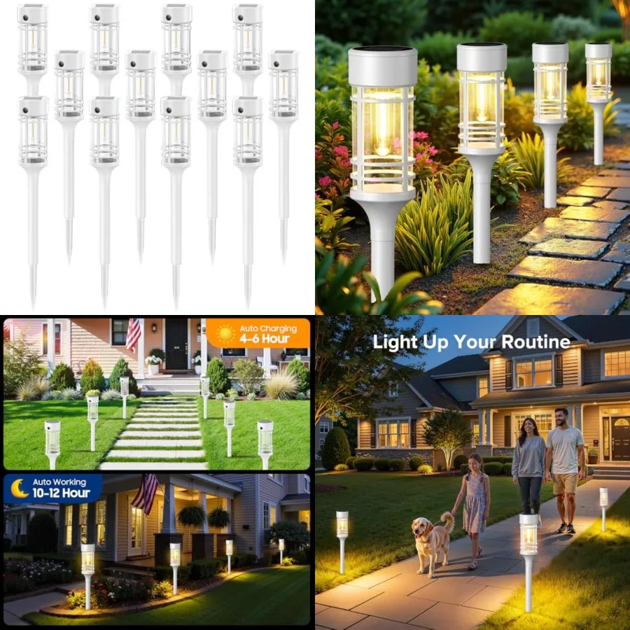 

Solar Pathway Lights Outdoor, Bright Solar Lights Outdoor Waterproof IP65, Solar Garden Lights Outdoor for Yard Walkway Drivewa