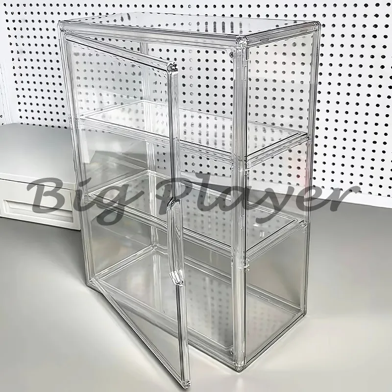 Acrylic Figures Desktop Storage Box Organizer Doll Storage Display Clear Plastic Dustproof Large Capacity Figure Display Cabinet