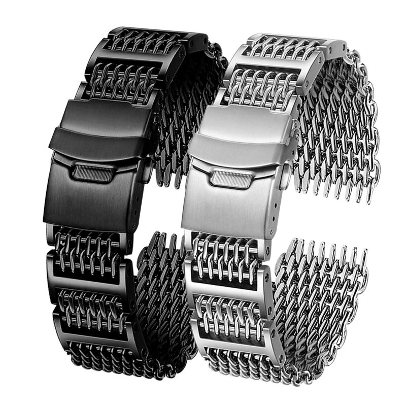 Black Knight Metal Watch Band AR1970 60008 AR60012 AX7105/1326 Stainless Steel Watch Strap Band Men's Watch Band For Armani 22mm