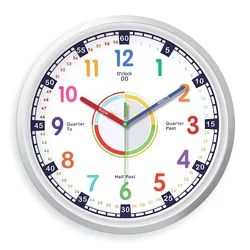 8inch Modern Colorful Digital Pattern Plastic Glass Wall Clock Living Room Bedroom Kitchen Home Decoration Wall Clock Silent Quartz Clock Holiday Gift (No Battery)