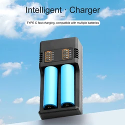 18650 Battery Charger USB-A 1/2/4 Slots Intelligent Lithium Battery Charger 3.7v4.2v 26650 21700 Fast Charging For 18650 18500