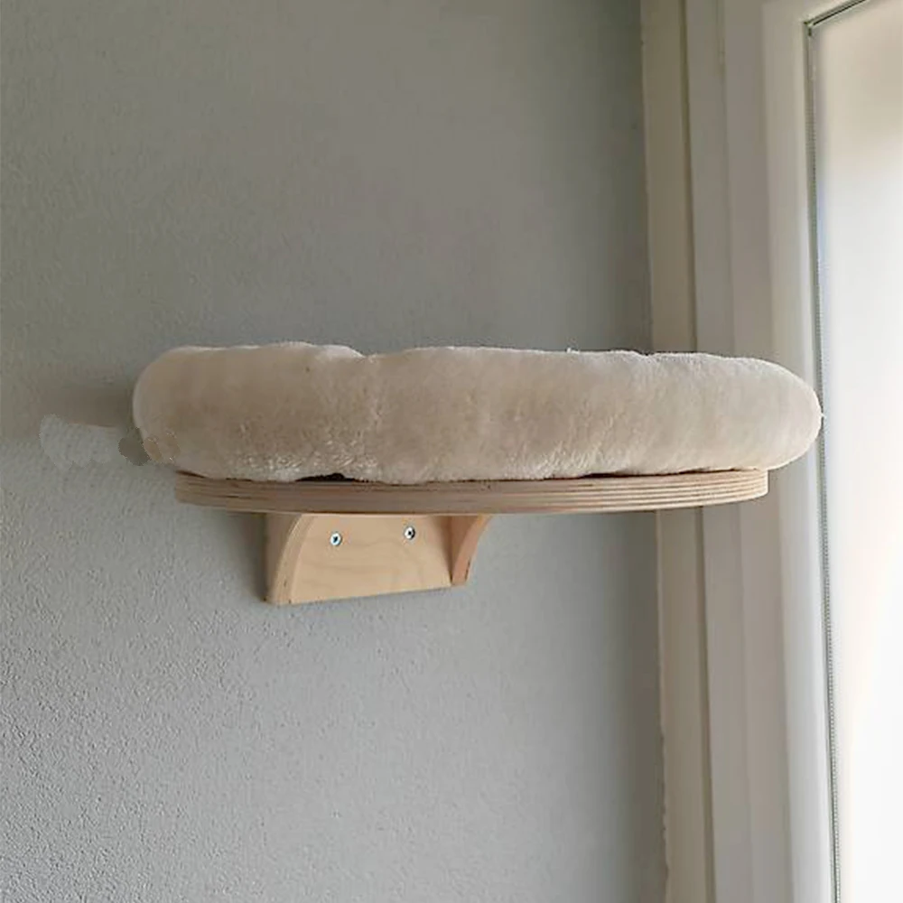 Imagem -02 - Wall Mounted Wooden Cat Hammock Cat House Cama Suspensa Diferentes Tipos de Animais de Estimação Poleiro para Dormir e Descanso Peça