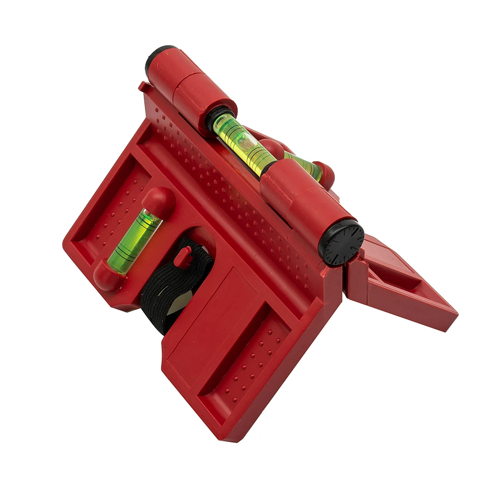 

Brand New Post Fence Post Level Plastic Red Tool Versatile Vertical W/ Strap With Straps Horizontal Pipe 3 Vials