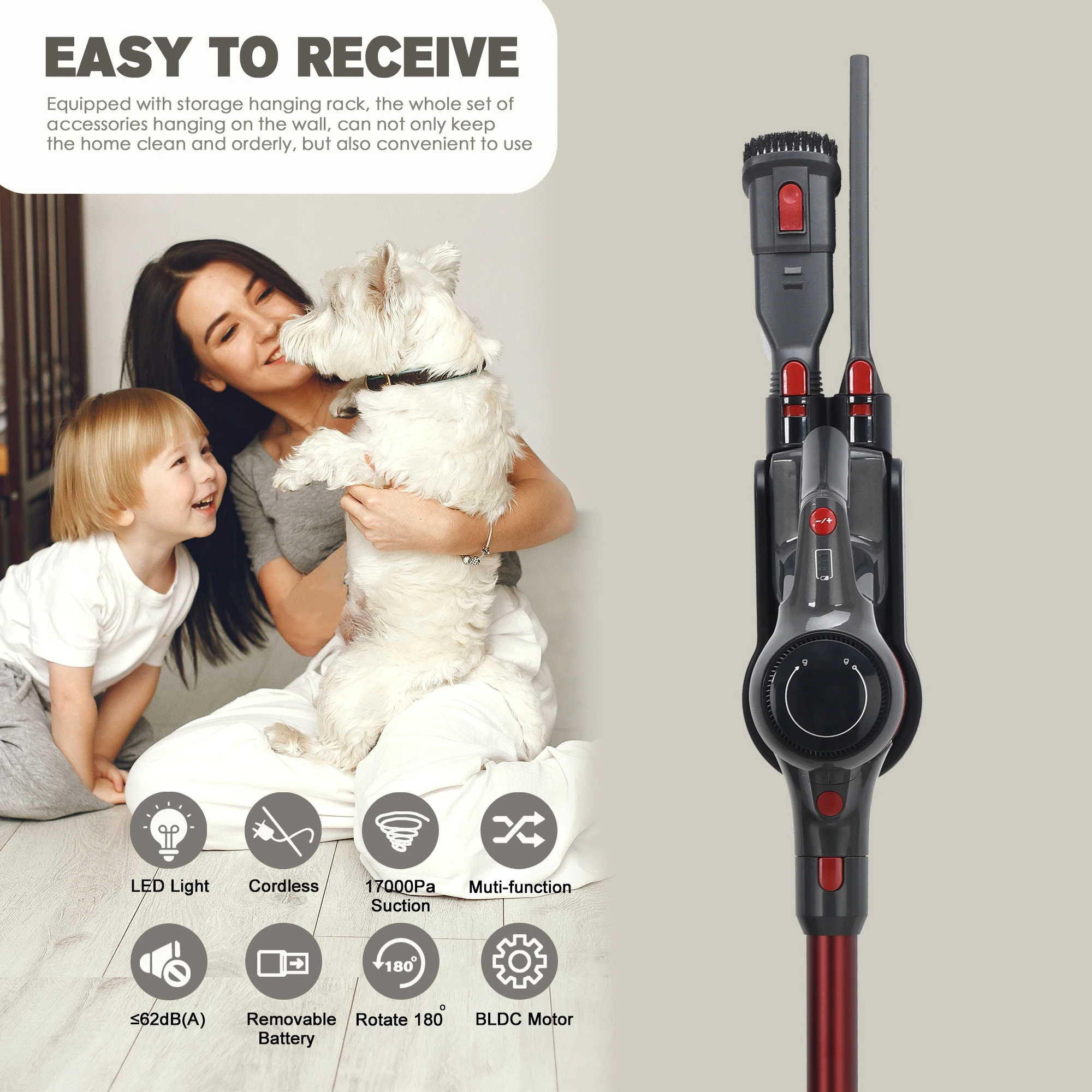 New Household Suppliers Supply Vacuum Cleaners for Straight House Vacuum Cleaners with Brushless Motor 4