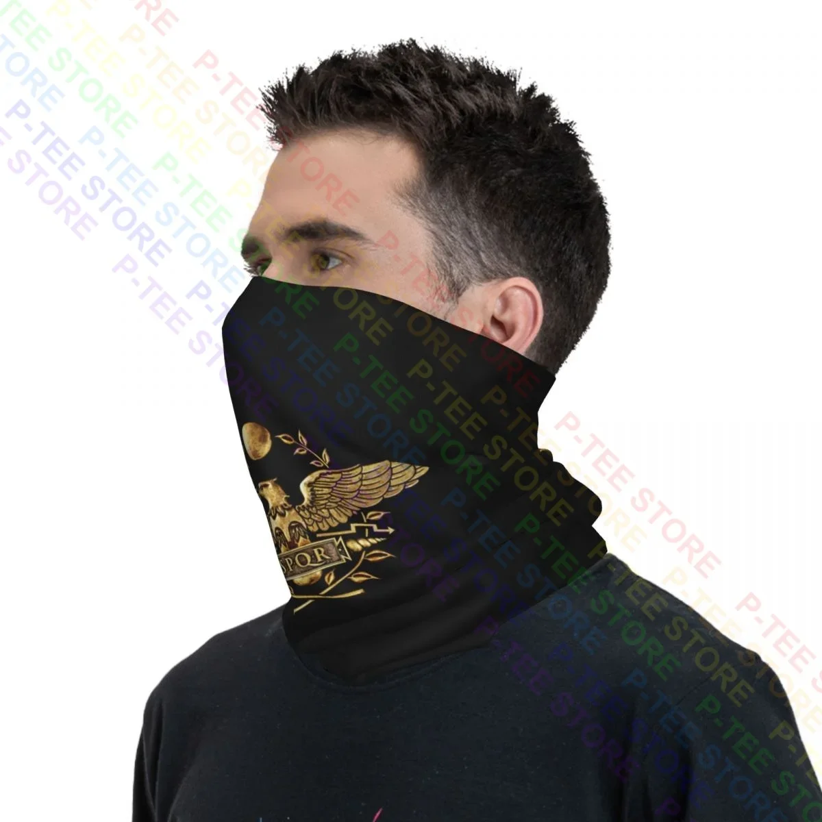 Spqr Roman Golden Eagle Imperial Premium Neck Gaiter Bandana Scarf Face Mask Soft Printing Mountaineering