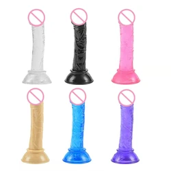 Mini gode en MSI douce pour femmes et hommes, bite réaliste avec ventouse de bain, gode anal, jouets sexuels éducatifs pour adultes, 6 couleurs, 7.0