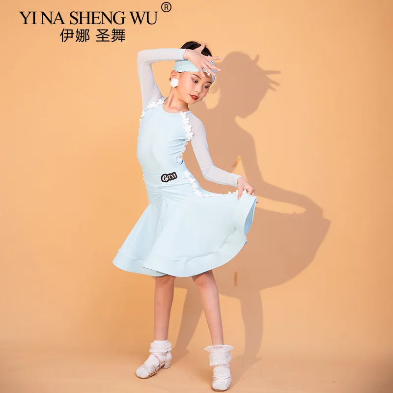 

Childrens National Standard Ballroom Dance Dress Girls Competition Latin Dance Dress Kids Performance Waltz Training Costume