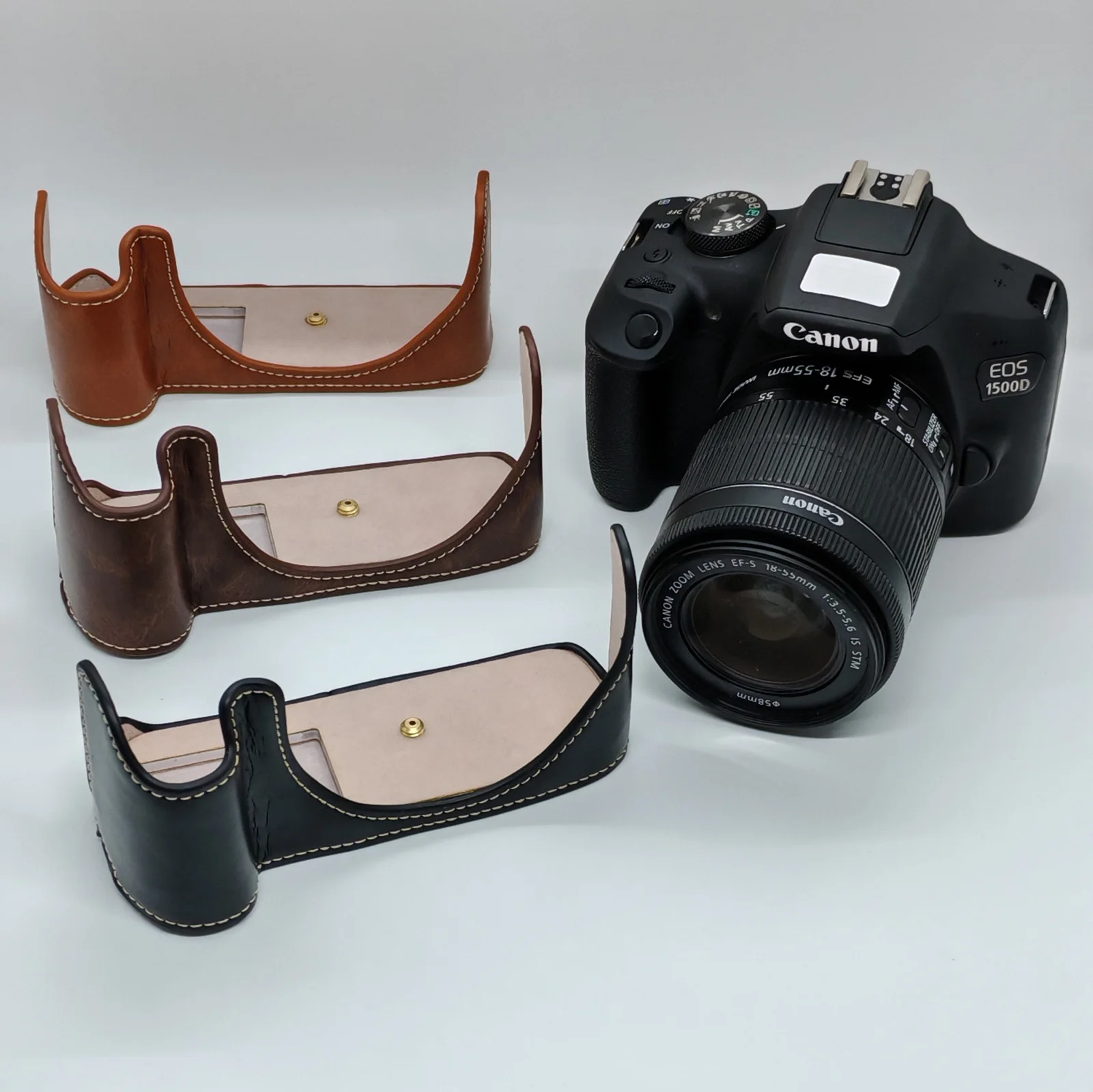 حافظة جلدية نصف حافظة لكاميرا Canon Eos 1300D 1500D 550D 500D Rebel T6 T7 T1i T2i #6