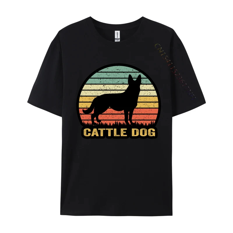 

Mens Australian Cattle Dog Sunset Silhouette T-shirt Casual Tops T Shirt Mens Tops T-shirts Brand Clothing