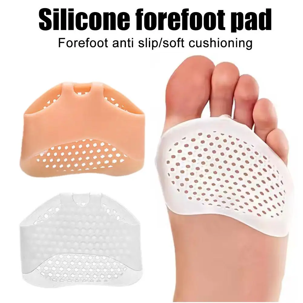 1 Paar Siliconen Honingraat Binnenzool Anti-Slip Voorvoet Pad Halve Maat Schoenbeschermer Voeten Kussens Zachte Orthetische Verzorging Gel Reliëf V7c4