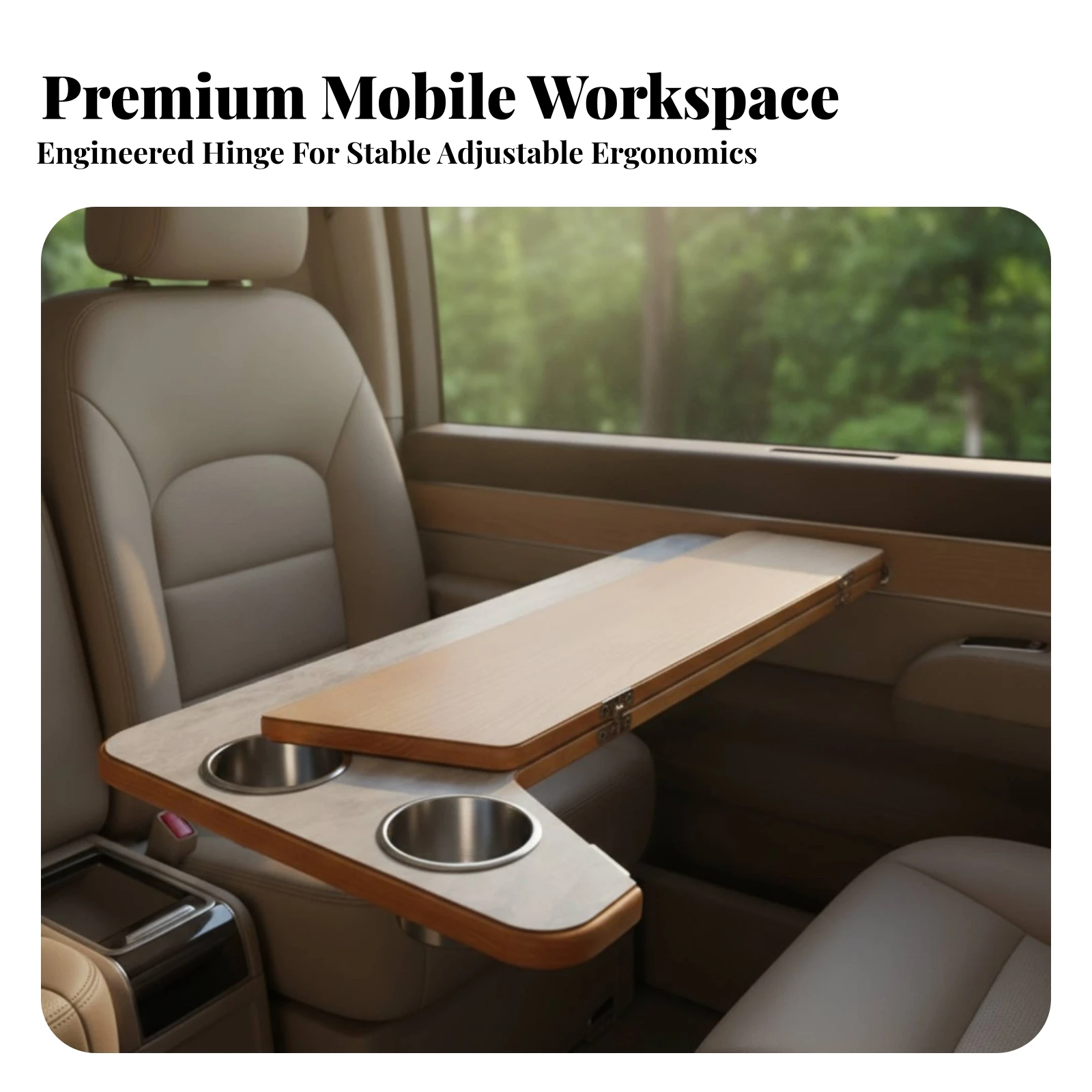 Rectangular RV Table Top with Cup Holders Space-Saving RV Table Top with Cup Holders Wooden Vehicle Tabletop Sturdy Stable