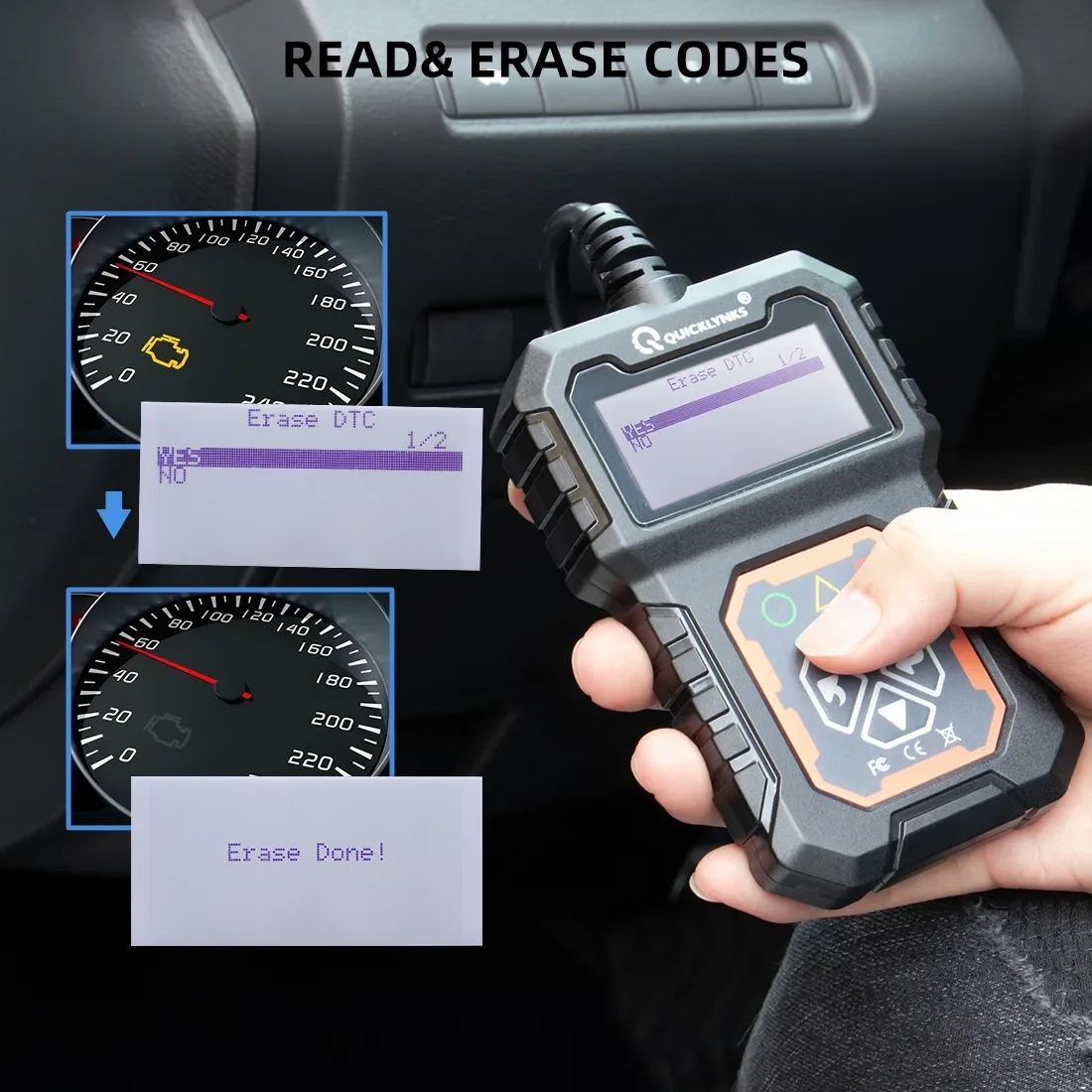 QUICKLYNKS T31 Auto OBD2 Diagnostic Tool Code Reader Scanner Tool Check Engine Professional Car Automotive Scanner Portuguese