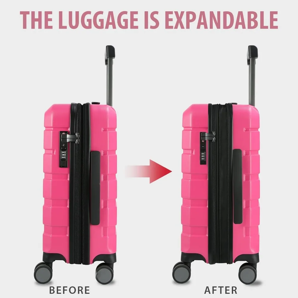 Expandable Hardside Spinner Luggage with Built-in TSA Lock, Durable Rolling Suitcase for Travel with USB Port, Long-Lasting Carr