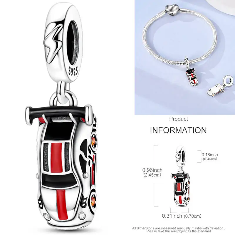 925 Sterling Silber Sport-Charm-Perlen Tennis-Schläger Boxhandschuhe Hantel Fitness DIY Armband Halskette Geschenk für Sportler – Detail 26