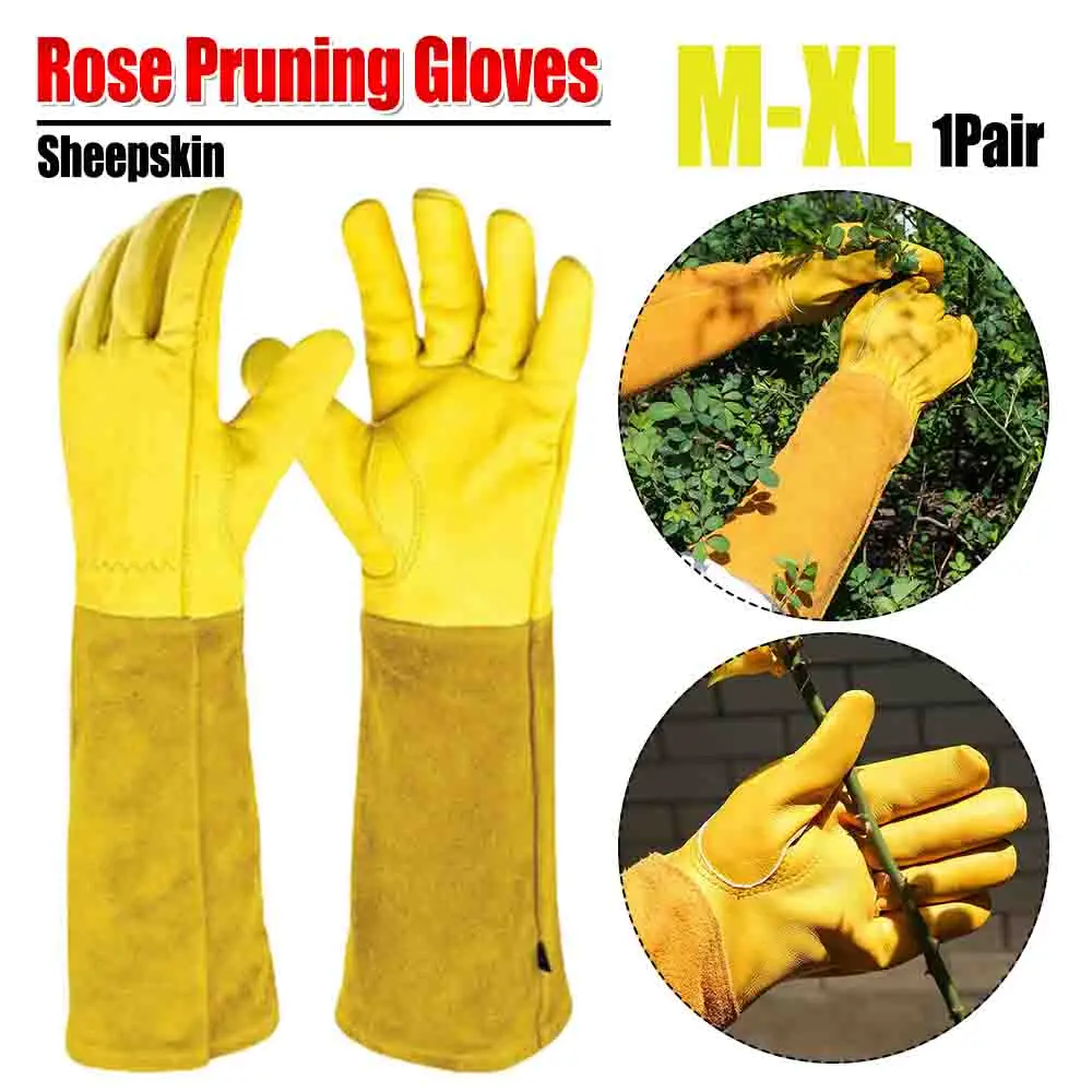 

Длинные перчатки для садоводства, дышащие кожаные рабочие рукавицы с защитой предплечья, цветочные перчатки для женщин и мужчин, 1 пара