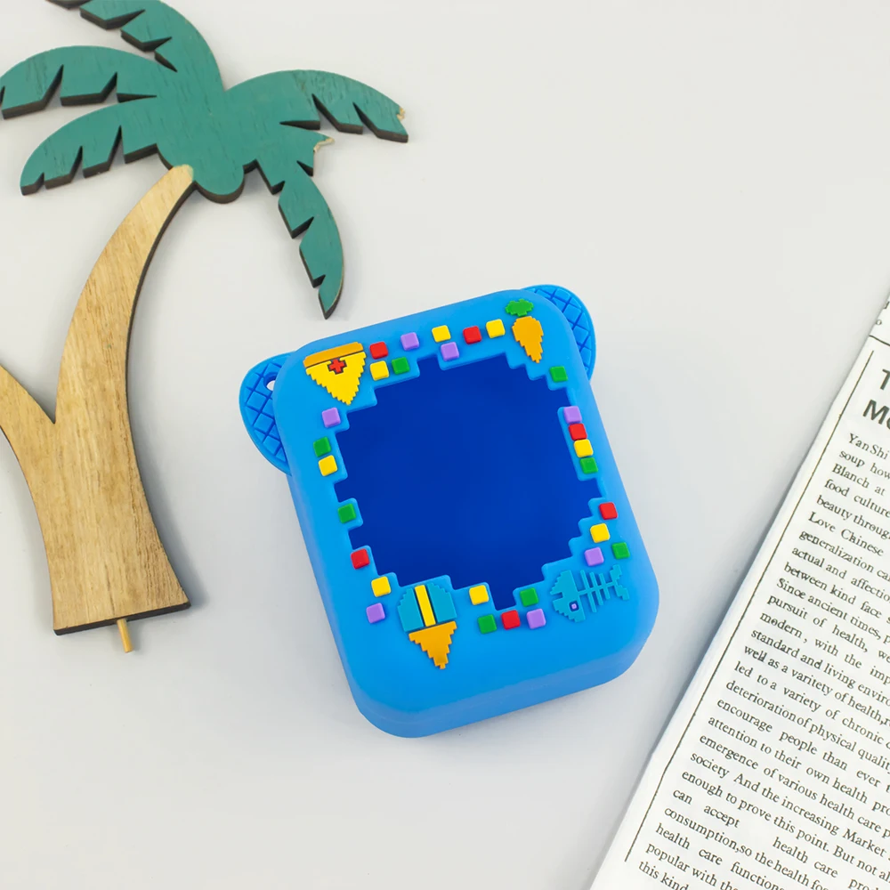 Silicone Protective Case with Lanyard Protective Cover Anti Drop 3D Food Print for Interactive Digital Pet
