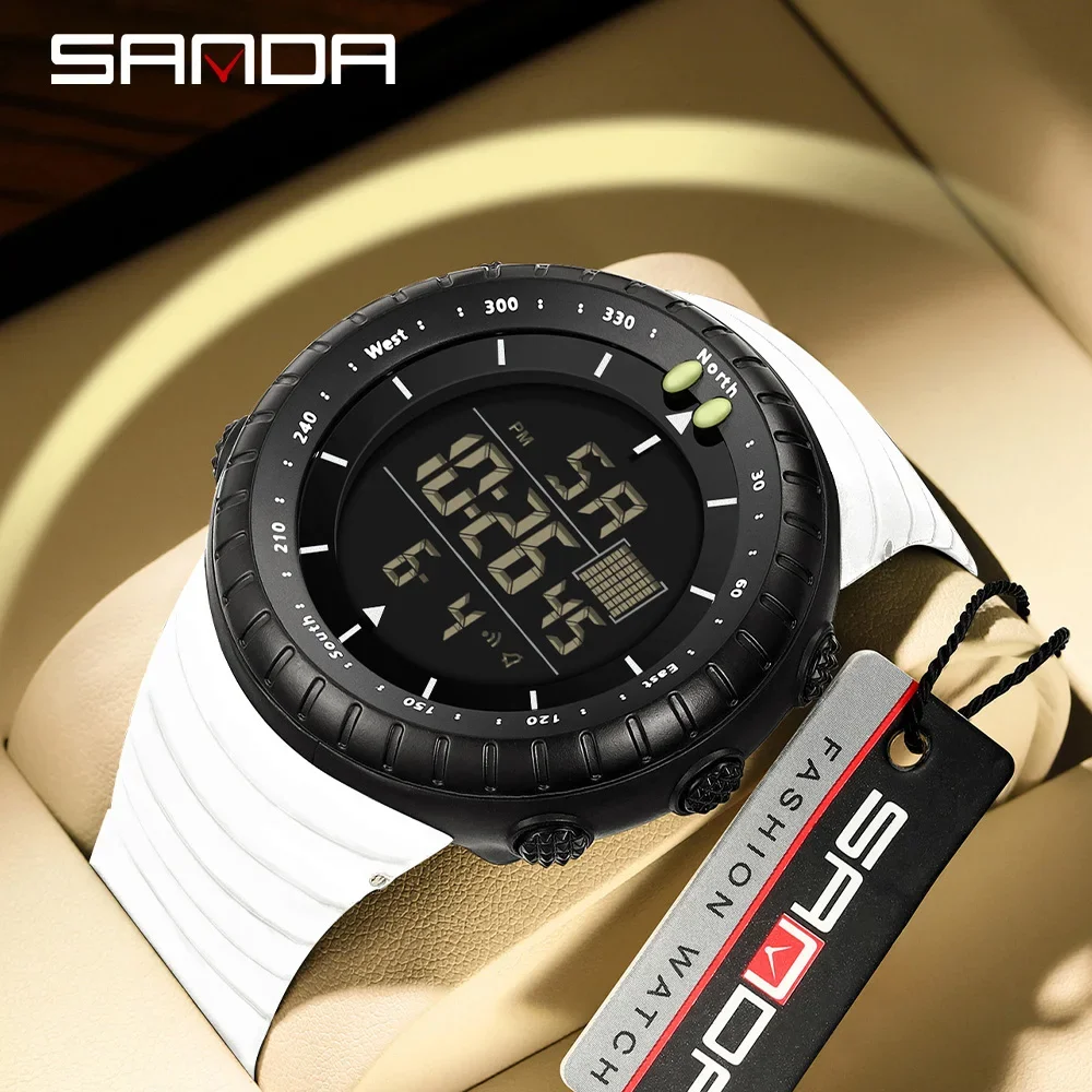 

SANDA 6256 New Electronic Watch Large Dial Outdoor Waterproof Sports Night Light Alarm Clock Multi functional Men's Watch