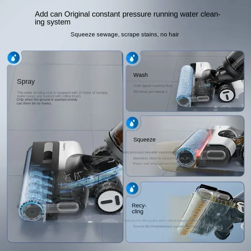 TINECO Smart Home Floor Washing Machine Fuwan R1 Suck and Drag A Pair of Welt High Temperature Drying Mops  Original authentic