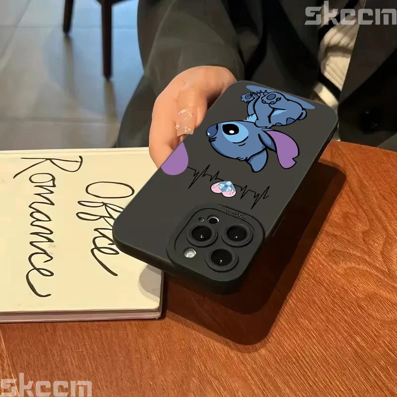 جراب هاتف ديزني ستيتش آنجل لهاتف آيفون ، غطاء ناعم مقاوم للصدمات لهواتف آيفون 16 و 15 و 14 و 13 و 12 و 11 برو ماكس ، بلس ، إكس ، إكس إس ، إكس آر ، ميني #5