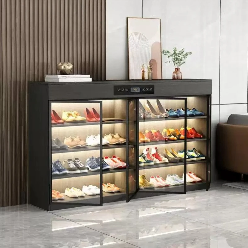 Oak Asian Drawers Shoe Cabinet Sliding Doors Closed Hallway Organizer Shoe Cabinet Storage Space Saving Schuhschrank Furniture