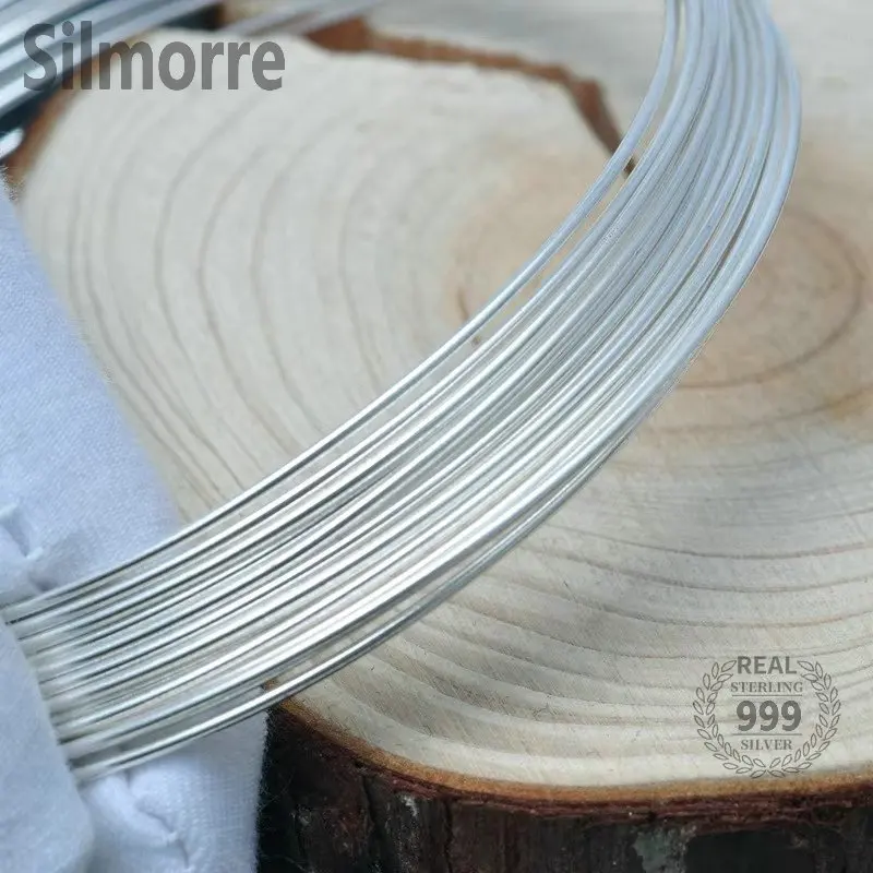 10/50/100cm S999 Solid Pure Silver Wire for DIY Fine Jewelry Making Jewelry Findings Accessories